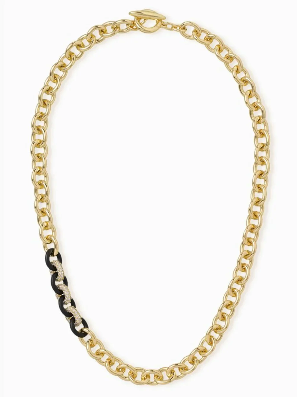 ROXANNE ASSOULIN TOUCH OF MIDNIGHT LINK NECKLACE - Gold & Black - Picture 4 of 8